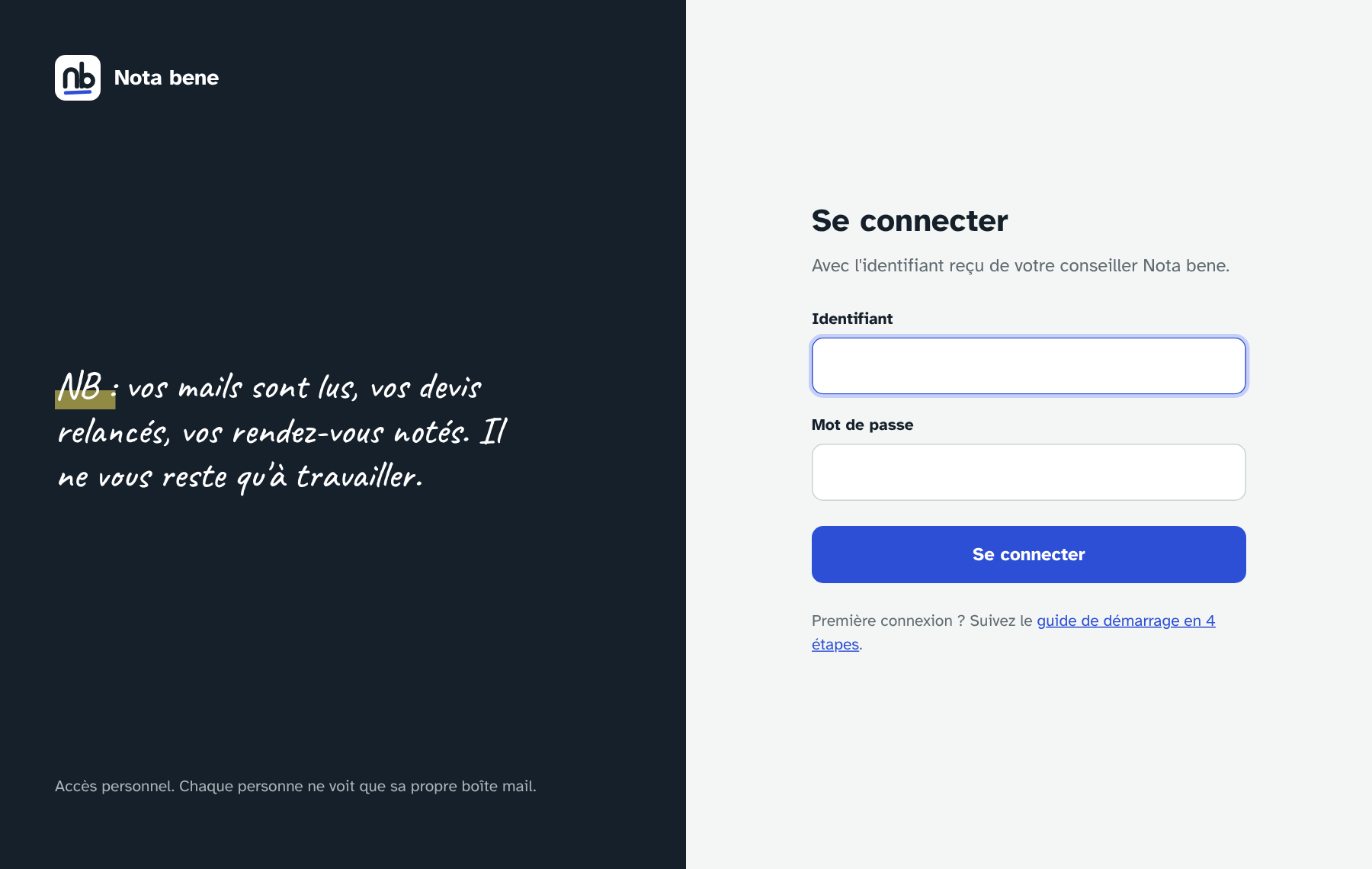 Page de connexion de Zora